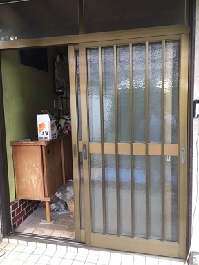 熊本市北区玄関引戸修理
